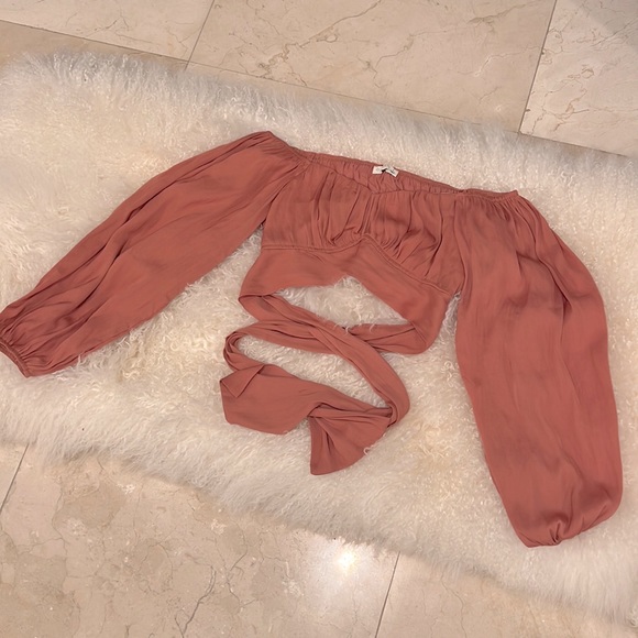 Silky Crop Wrap Top Fall Color - Picture 1 of 2